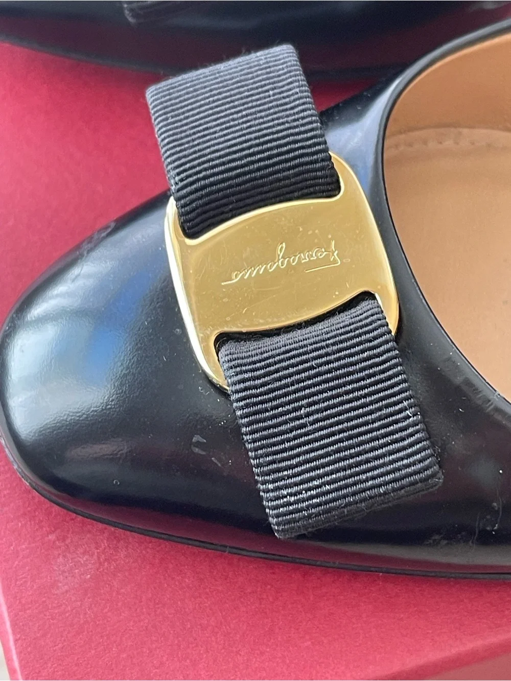 Salvatore Ferragamo Black Bow Heels + Original Box, Dust Bag, & Heel Clips